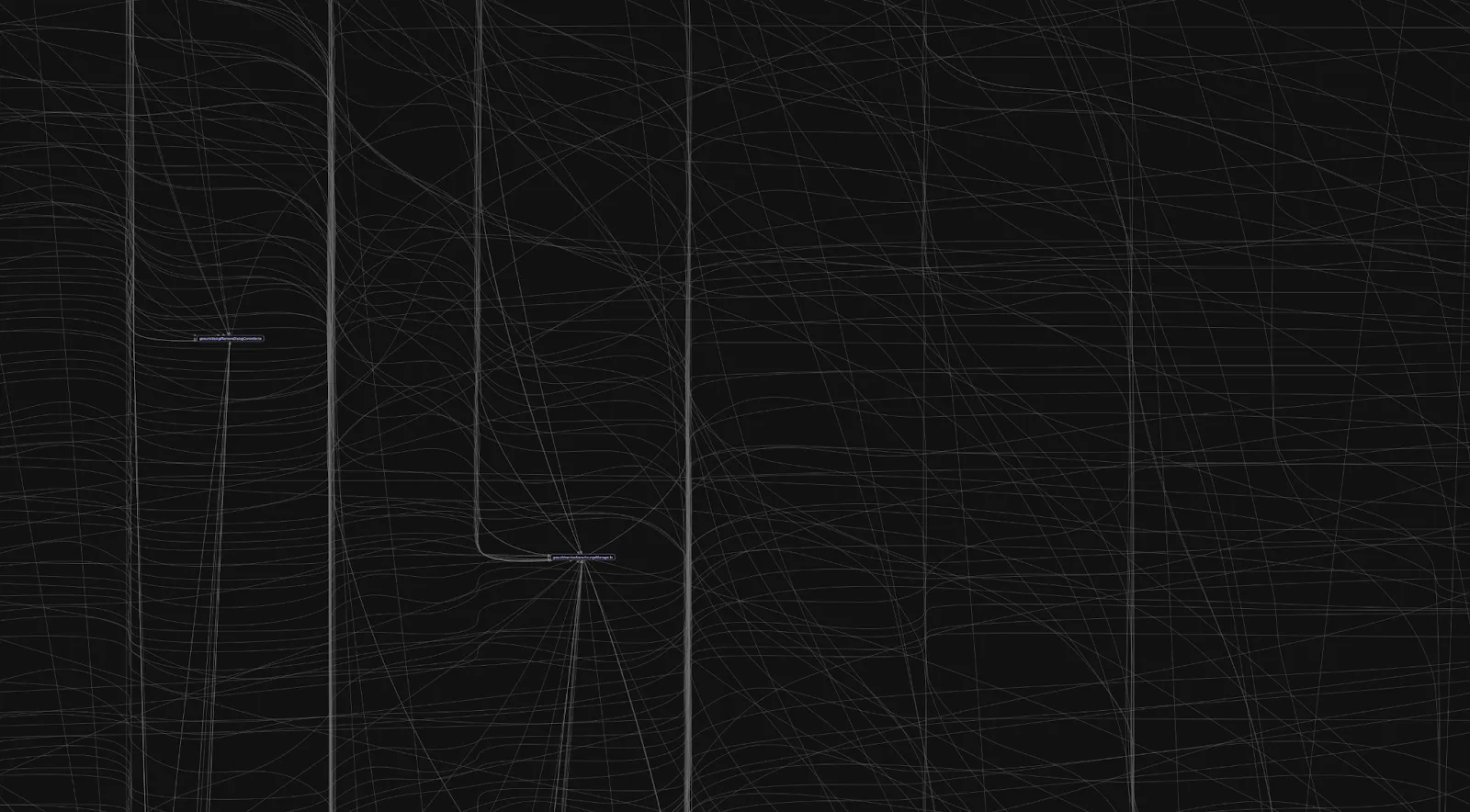 Yes, this is a dependency graph from a real project, all the lines are dependencies (imports between files)