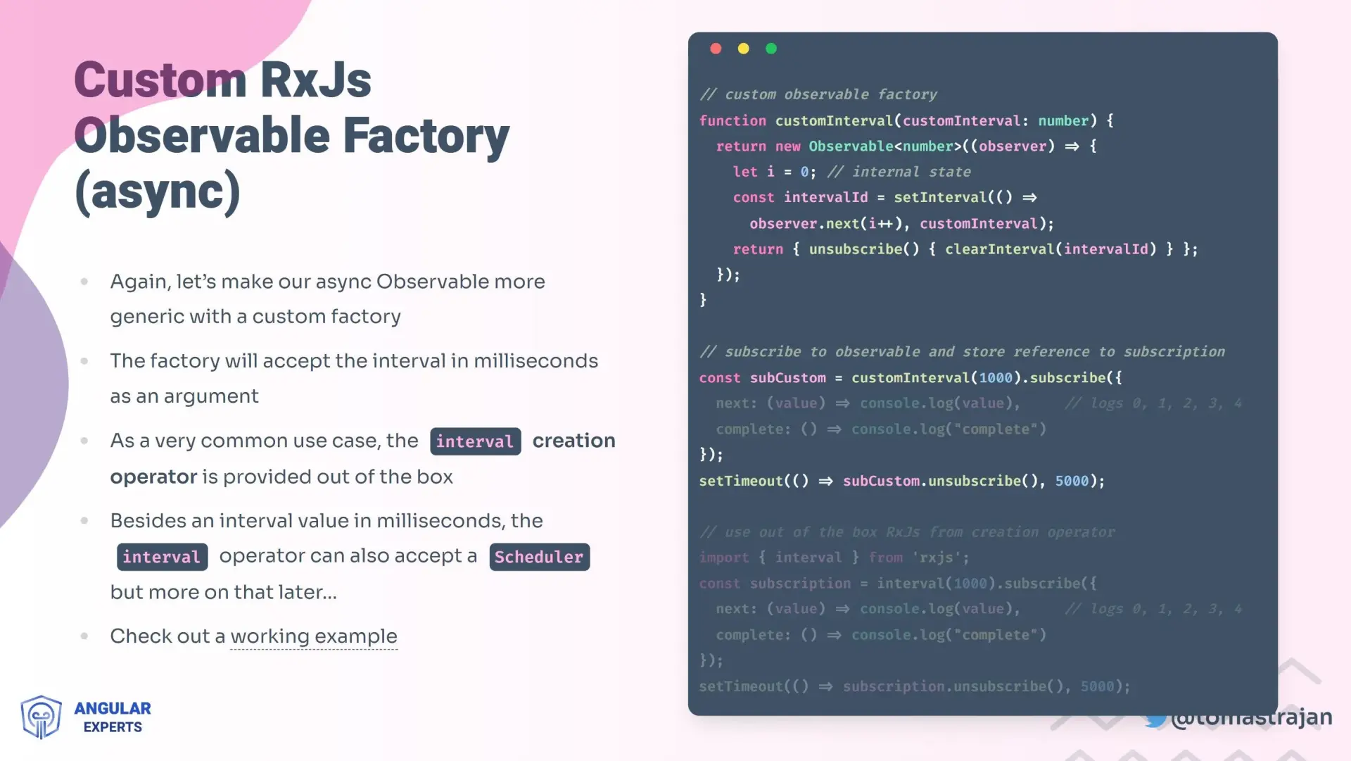 Workshop slides example - custom observable factory